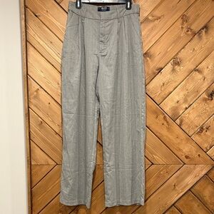 Hollister Ultra High Rise Livvy Wide Leg Grey Pinstripe Pants Large